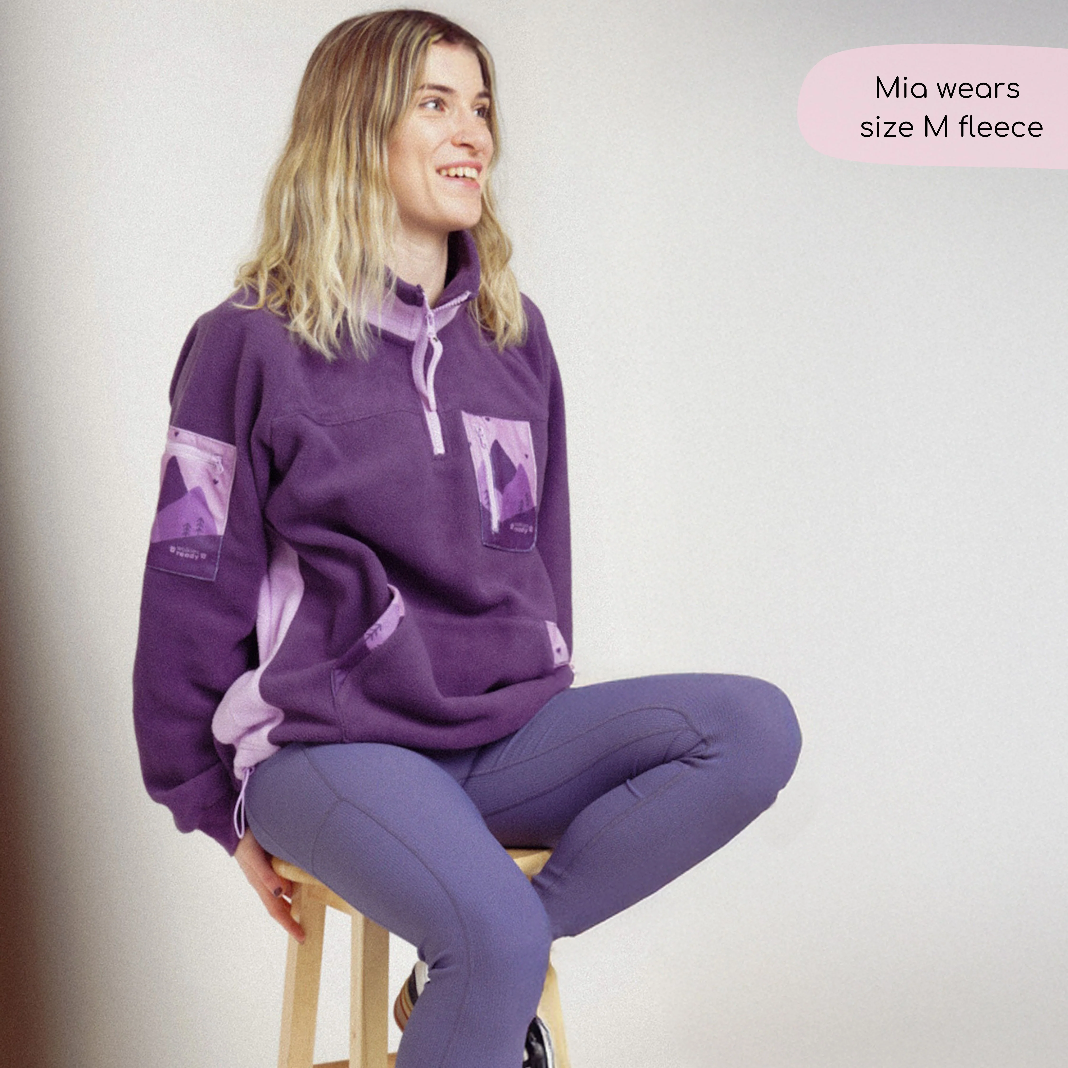 1/4 Zip Fleece - Walkies Ready® Fleece - Purple + Lilac - Image 9