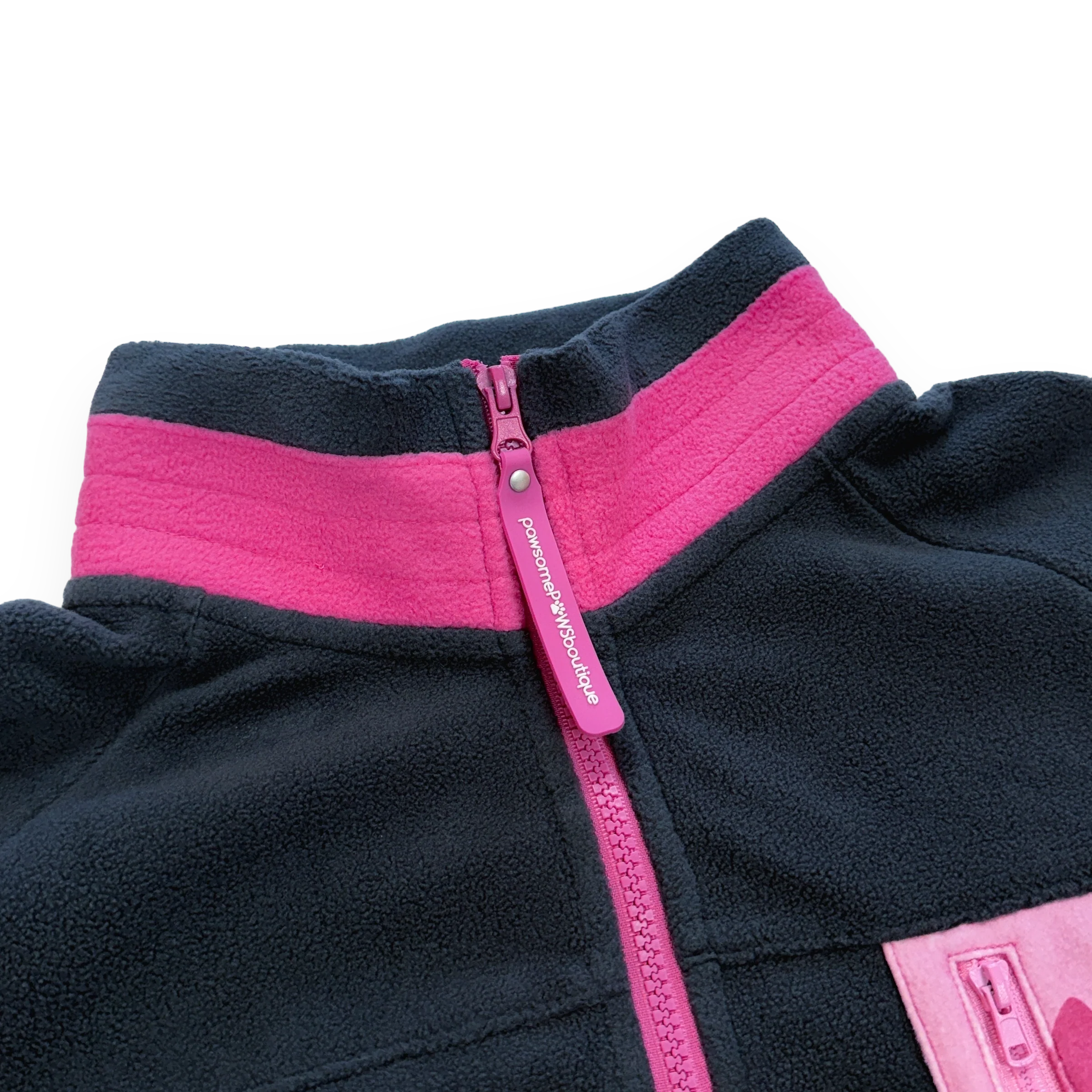1/4 Zip Fleece - Walkies Ready® Fleece - Charcoal/Pink - Image 11