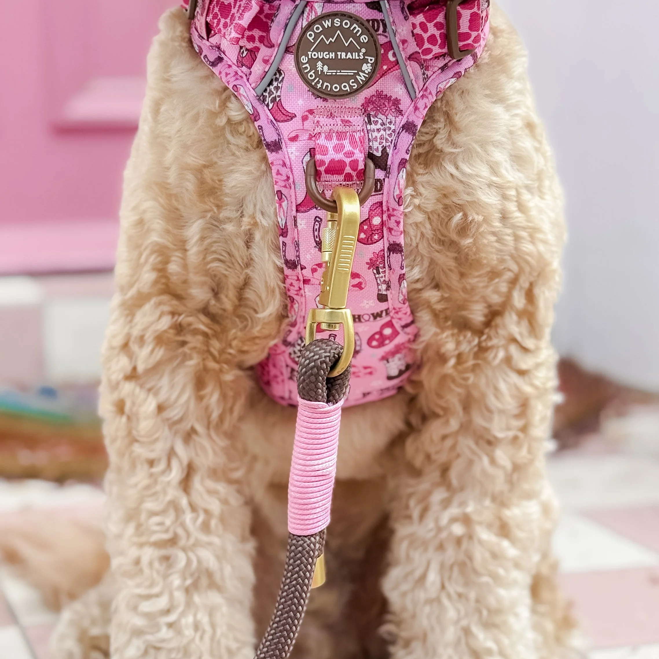 4ft Rope Lead - Brown + Pink - Image 13