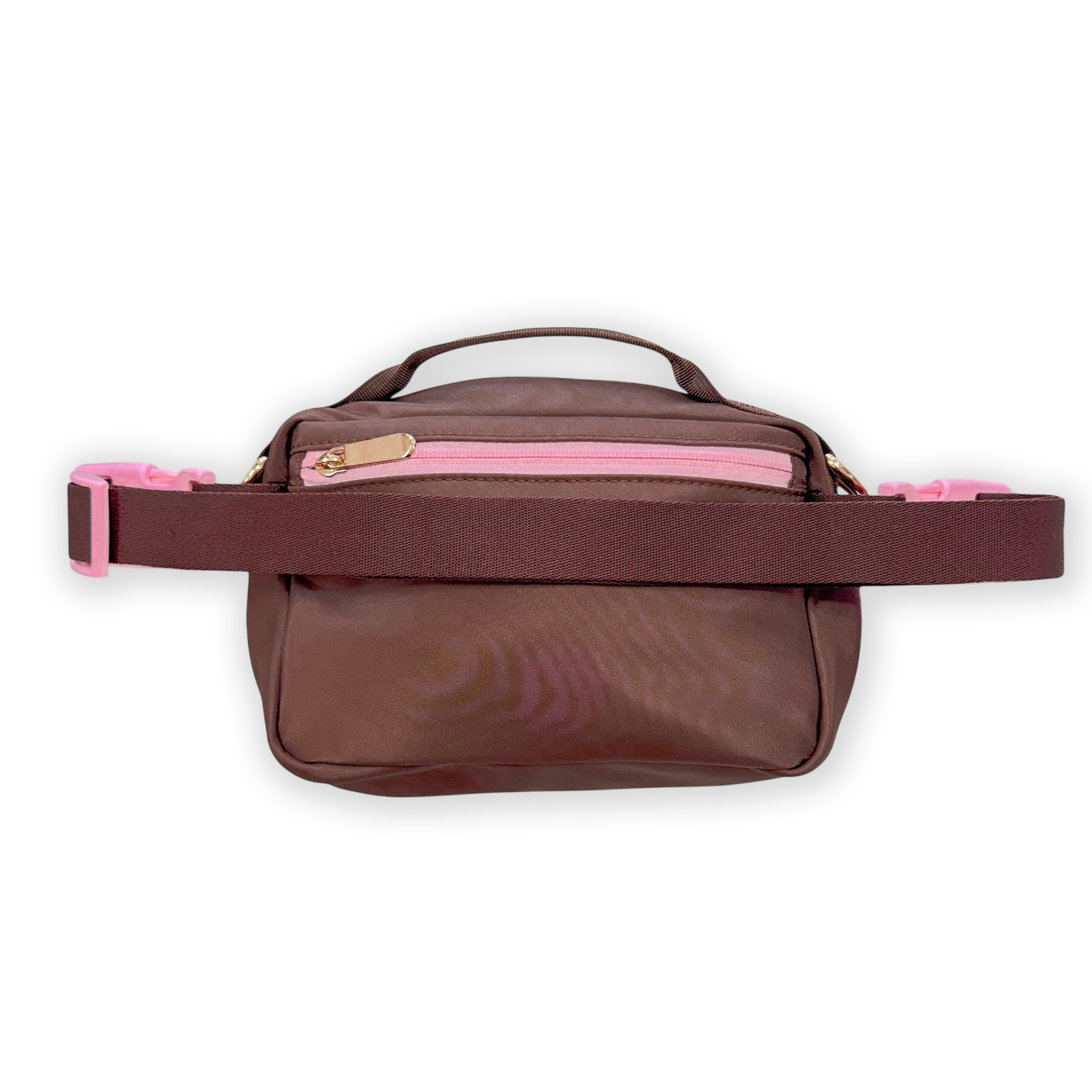 All In One Bumbag - Brown + Pink - Image 3