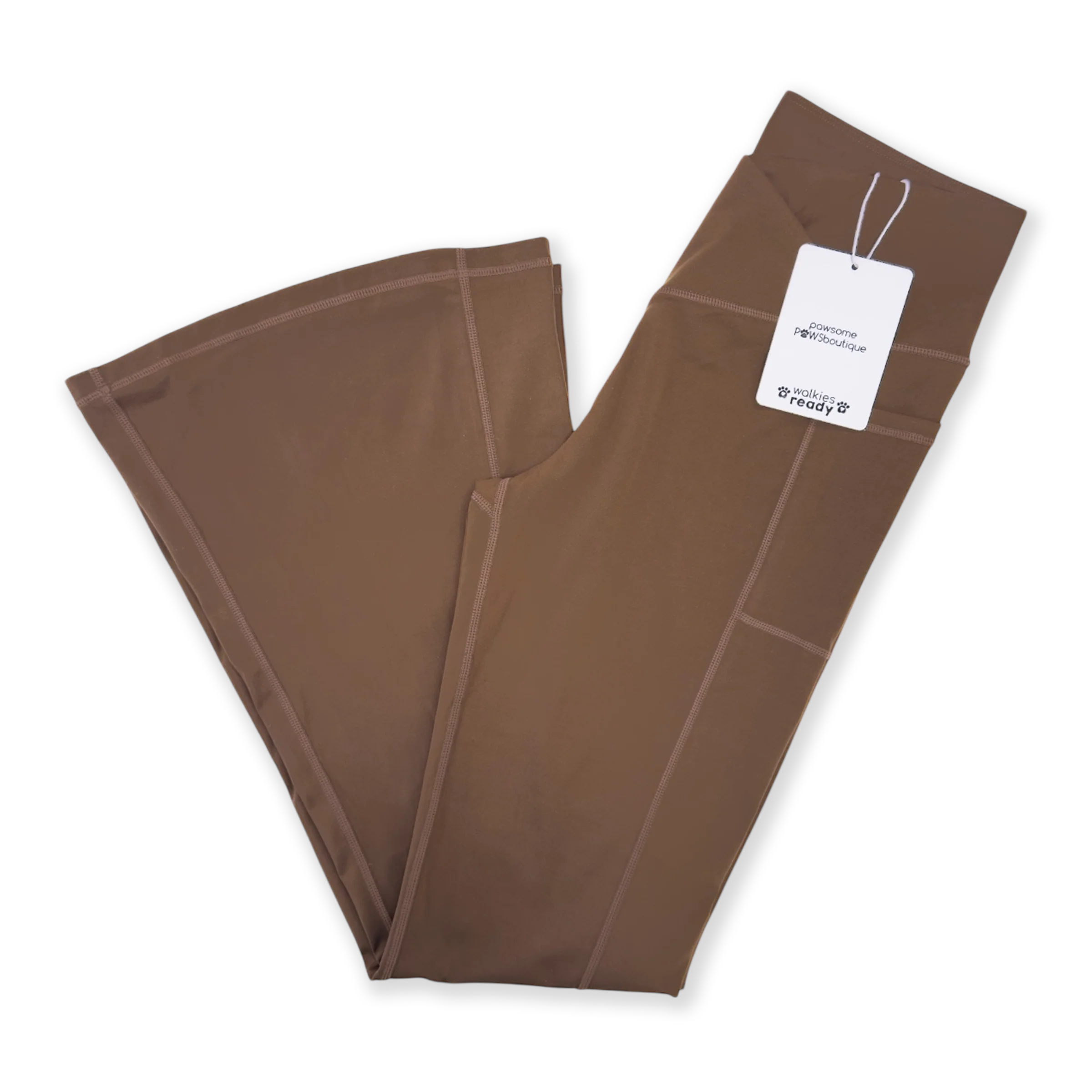 Brown Flared Leggings & Leopard Print Fleece Bundle - Image 3