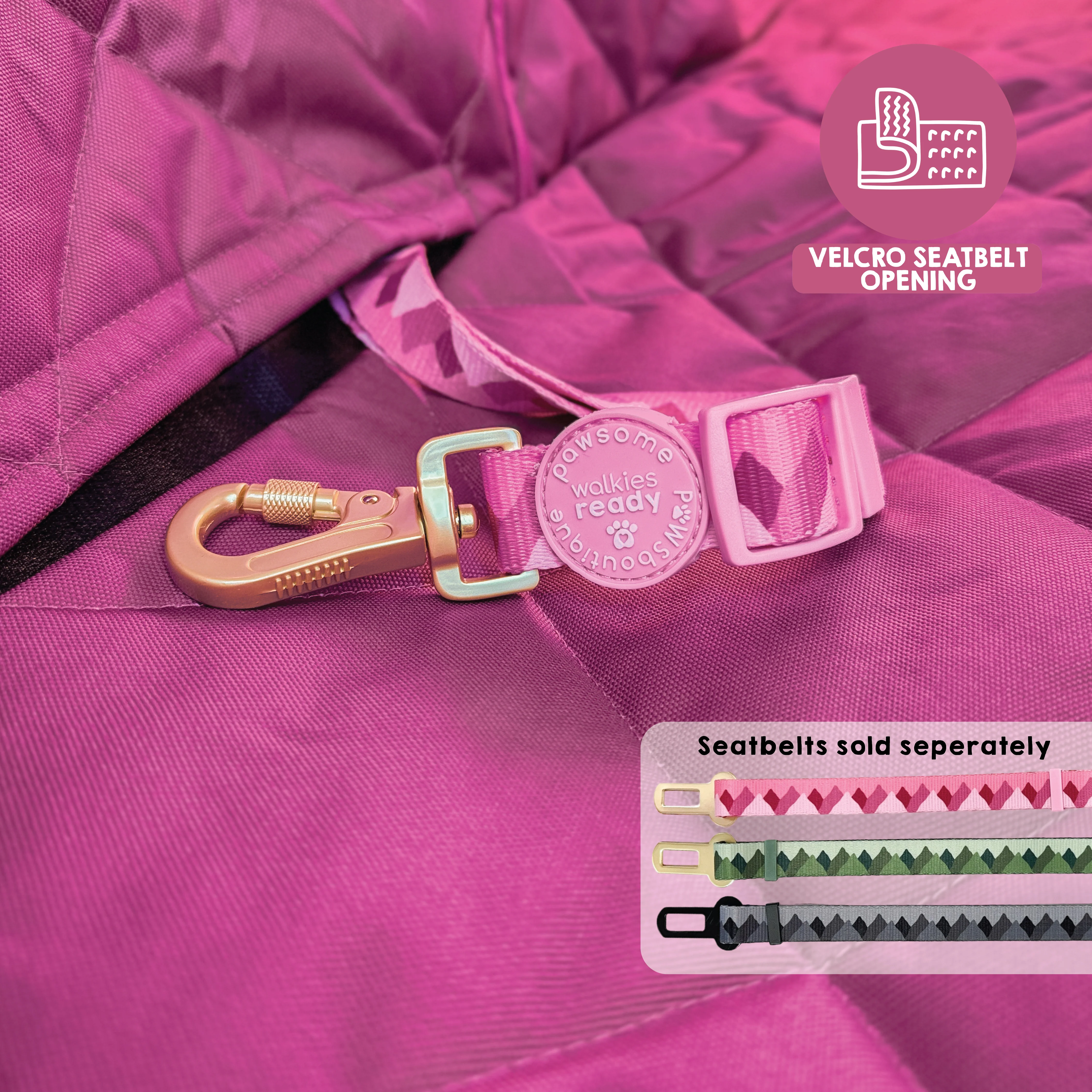 Car Seat Cover - Walkies Ready® Raspberry Pink - Image 4