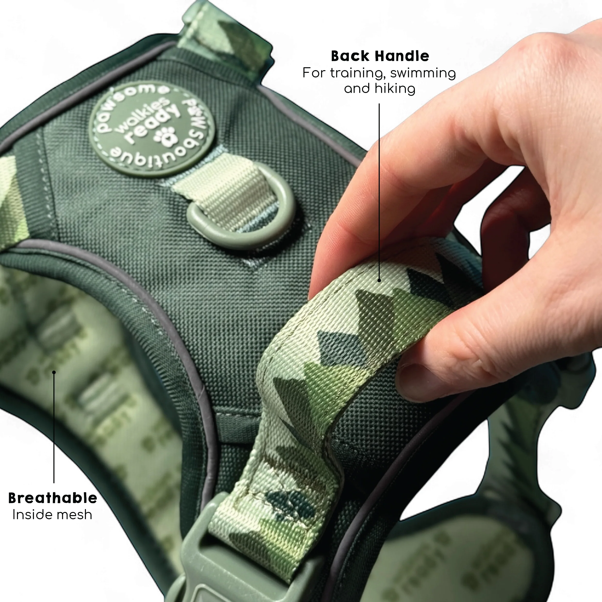 Tough Trails™ Harness - Walkies Ready® Forest Green - Image 4