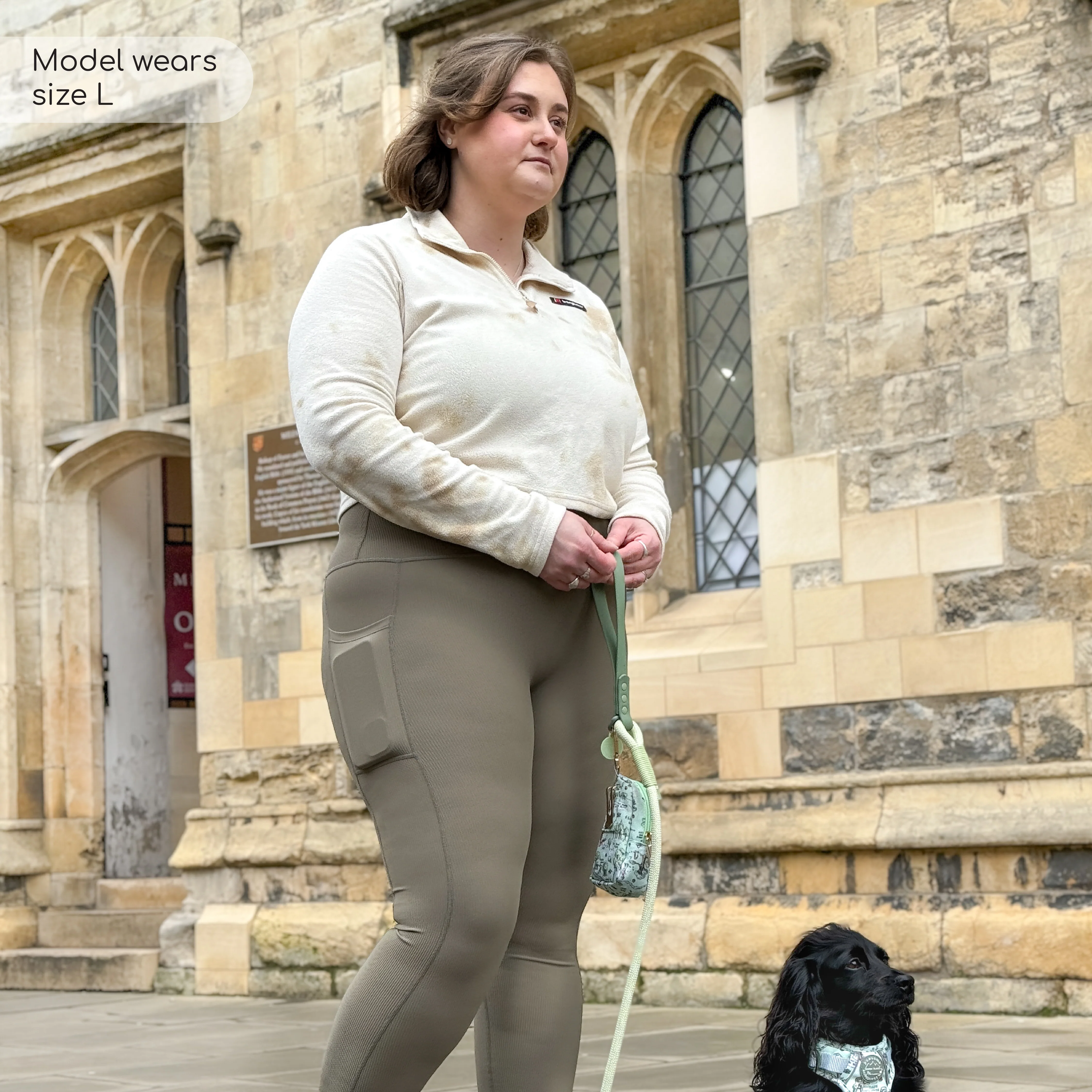 Ribbed Leggings - Olive - Image 12