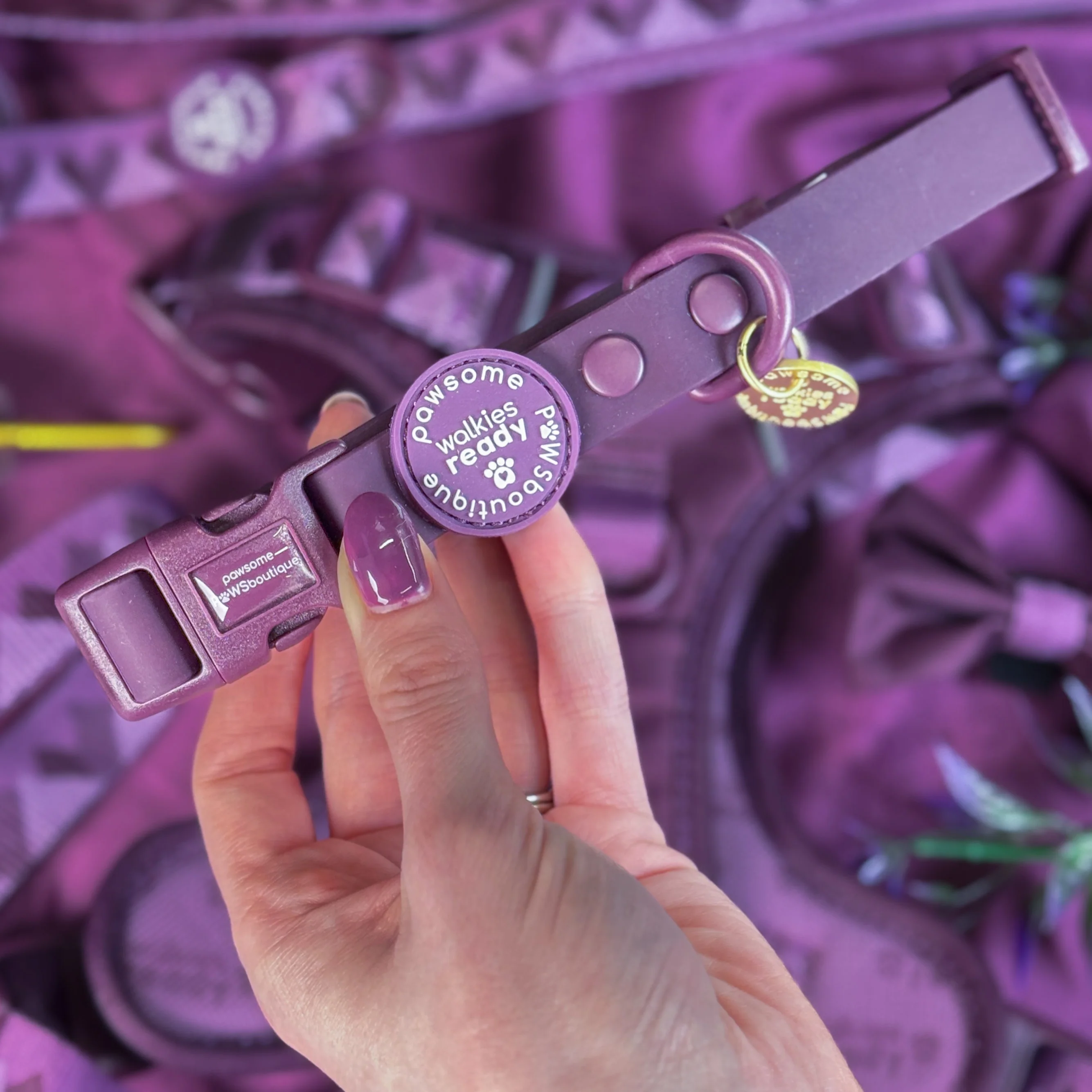 Waterproof Collar - Walkies Ready® Plum - Image 5